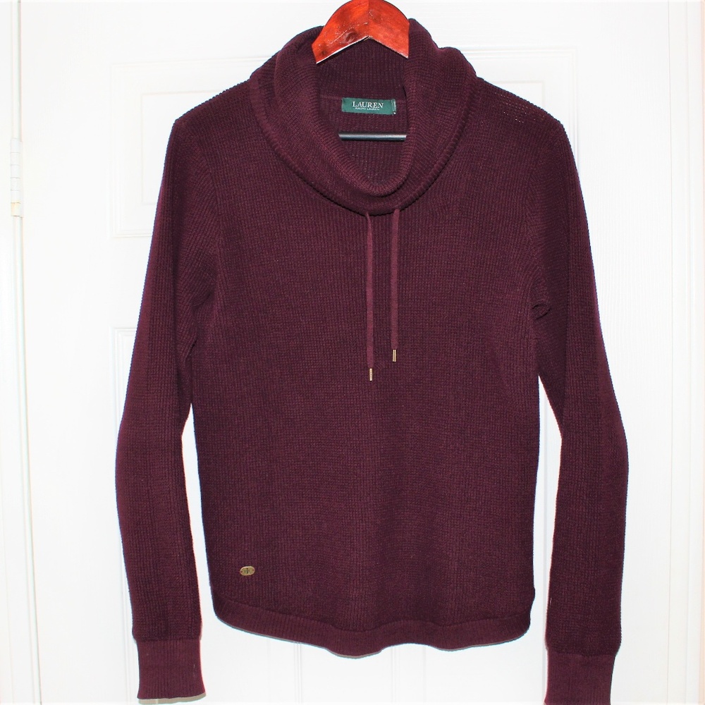 Ralph Lauren Maroon Cowl Neck Pullover Sweater - Picture 1 of 4